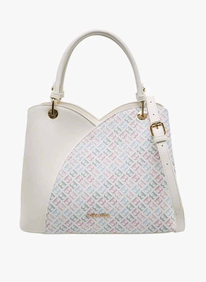 Flora Bella By Shoexpress Monogram Print Tote Bag With Detachable Strap